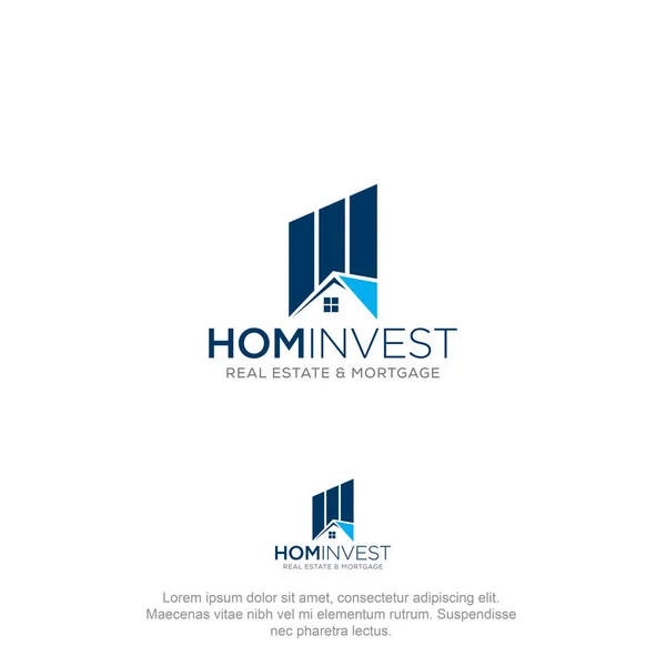 Casa Investir Imobiliário Logotipo Hipoteca Diagrama Barras Criativas Vetor Home —  Vetores de Stock
