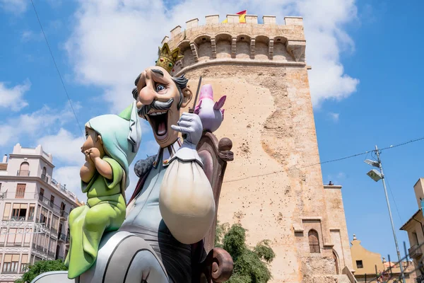 Valencia Spain September 2021 Happy King Paper Mache Figure Made — Stock Photo, Image