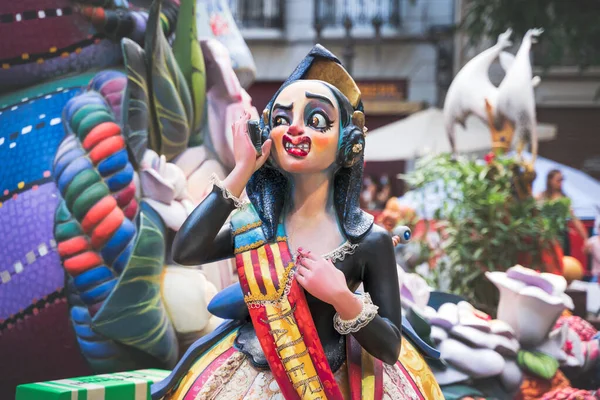 Valencia España Septiembre 2021 Escultura Dibujos Animados Una Mujer Española — Foto de Stock