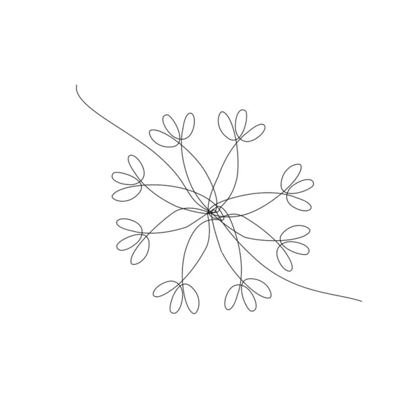 Sneeuwvlok Getrokken Een Lijn Geschikt Voor Het Maken Van Wenskaarten — Stockvector