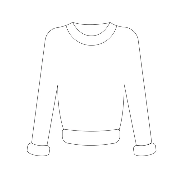 Contourvector Illustratie Van Een Sweatshirt Technische Tekening Voor Het Ontwerpen — Stockvector