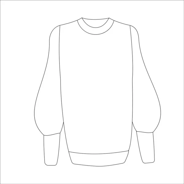 Contourvector Illustratie Van Een Sweatshirt Technische Tekening Voor Het Ontwerpen — Stockvector