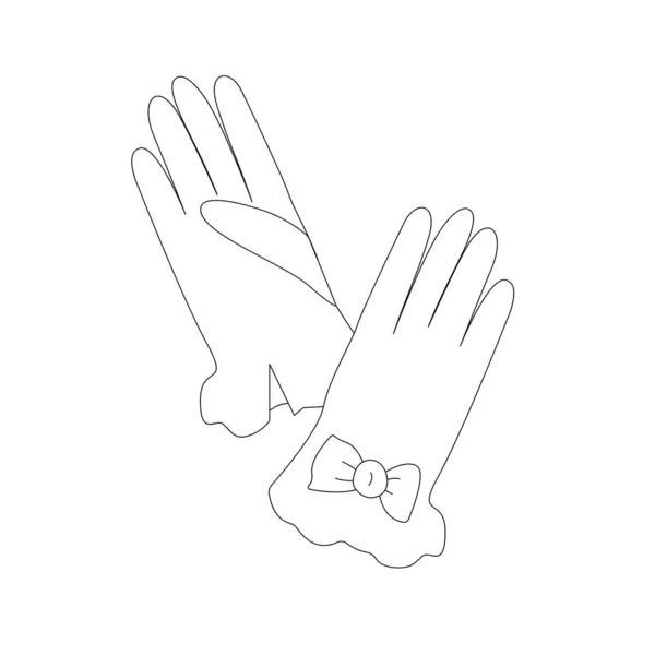 Ένα Ζευγάρι Γυναικεία Γάντια Φιόγκο Εικονογράφηση Διανύσματος Κατάλληλο Για Χρήση — Διανυσματικό Αρχείο