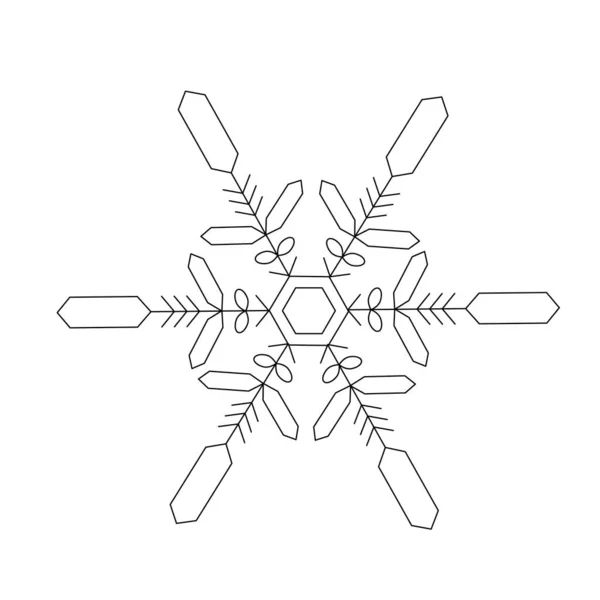 Contour Vector Illustration Openwork Snowflake Uma Imagem Simples Adequada Para — Vetor de Stock