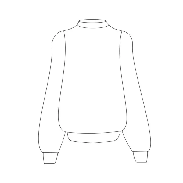 Contourvector Illustratie Van Een Sweatshirt Technische Tekening Voor Het Ontwerpen — Stockvector