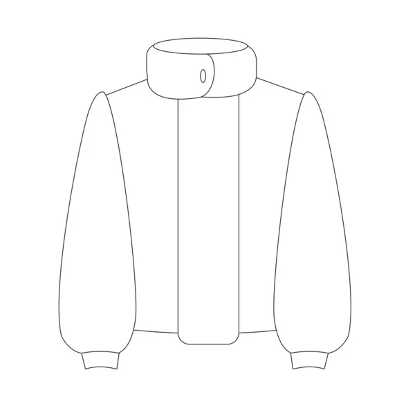 带有立领的剪毛皮大衣的技术图纸 矢量轮廓图解适用于时尚界 — 图库矢量图片