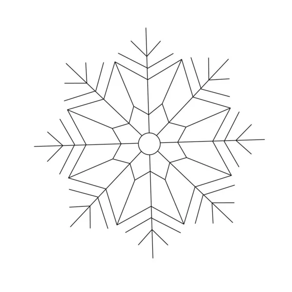 Simple Snowflake Openwork Abstract Figure Vector Outline Illustration Suitable Typography — стоковый вектор