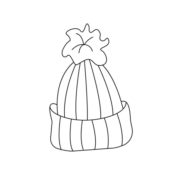 Interesting Style Hat Vector Outline Illustration Suitable Use Technical Drawing — Stockvektor