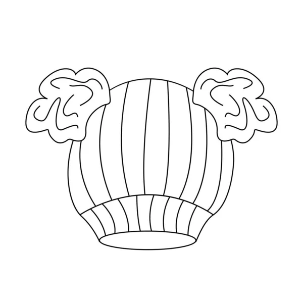Sombrero Invierno Con Dos Pompones Ilustración Del Esquema Vectorial Adecuado — Vector de stock