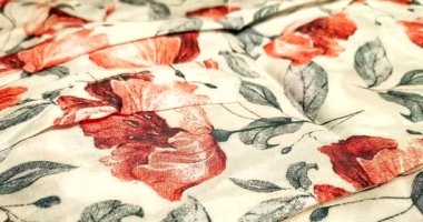 Çiçek ve Yaprak Kumaş Döküm Arkaplanı