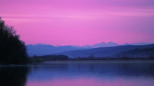 Belo Pôr Sol Lago Primavera — Vídeo de Stock