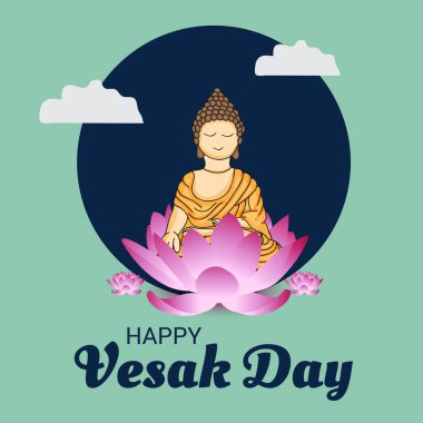 Vesak Günü 'nün Kart veya Sancak Yaratıcı Kavramı' nın temsilcisi. Vesak Günü Budistler için kutsal bir gündür. Buda Günün kutlu olsun. 