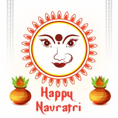 Hint Festivali, Navratri Kutlamasının Vektör İllüstrasyonu.