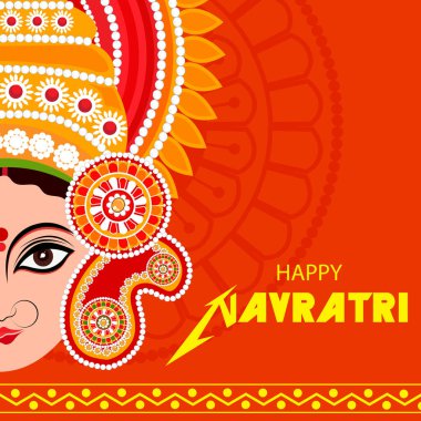 Hint Festivali, Navratri Kutlamasının Vektör İllüstrasyonu.