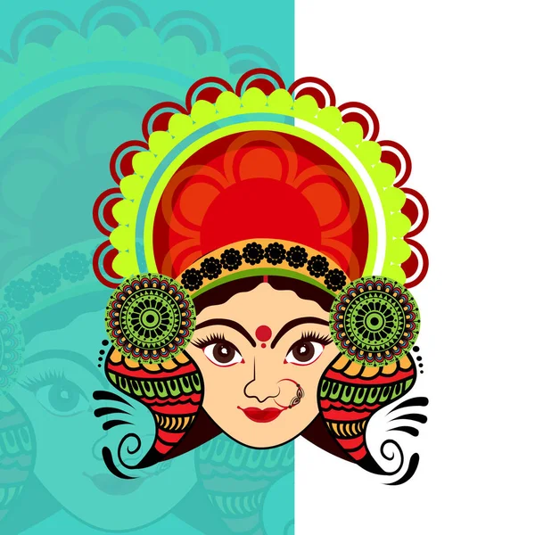Εικονογράφηση Διάνυσμα Του Ινδικού Φεστιβάλ Navratri Εορτασμός — Διανυσματικό Αρχείο
