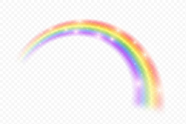 Raibow con efecto de luz. Ola de fantasía de espectro realista brillante. Ilustración vectorial — Archivo Imágenes Vectoriales