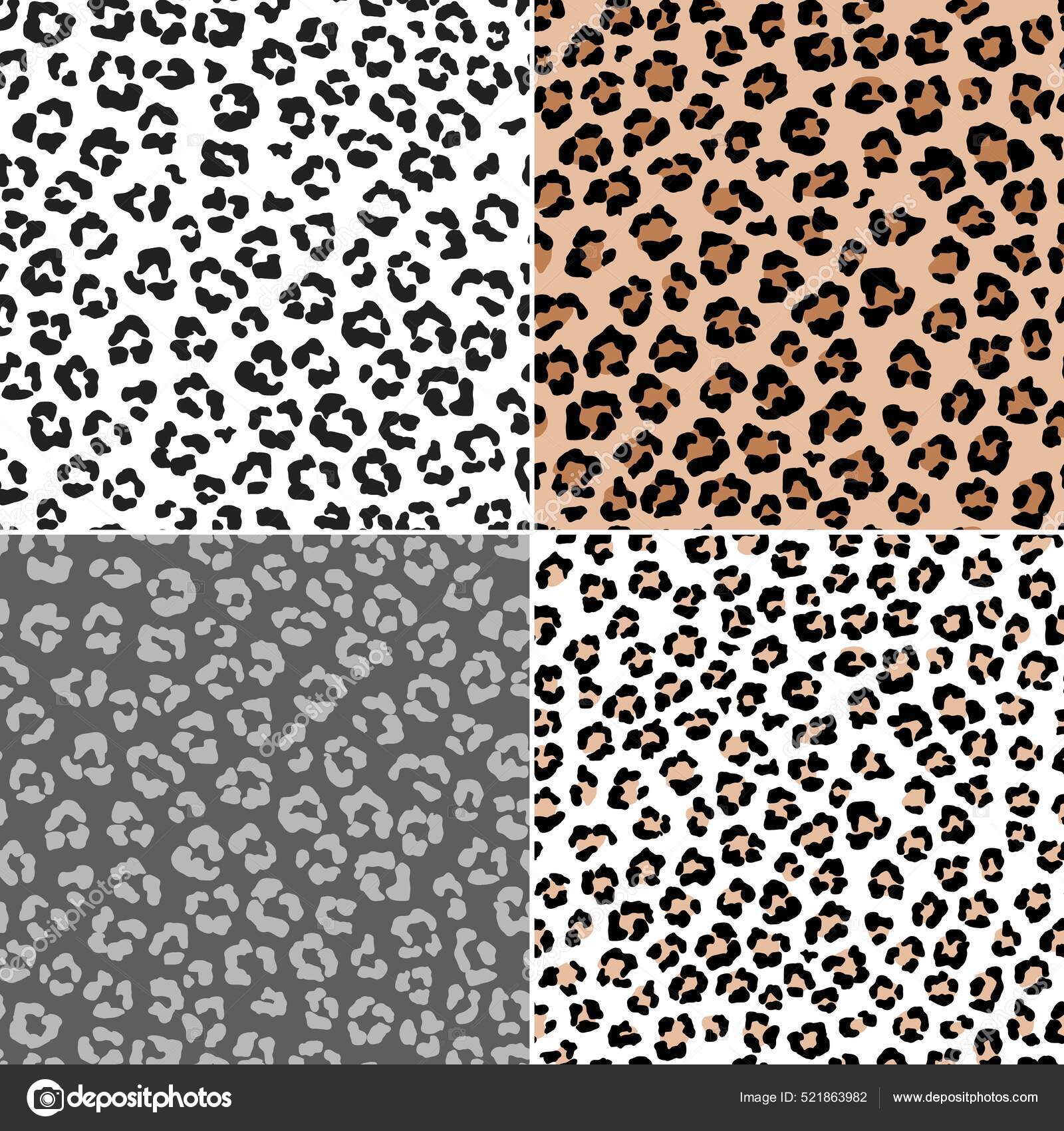 Seamless black and white color leopard print Vector Image