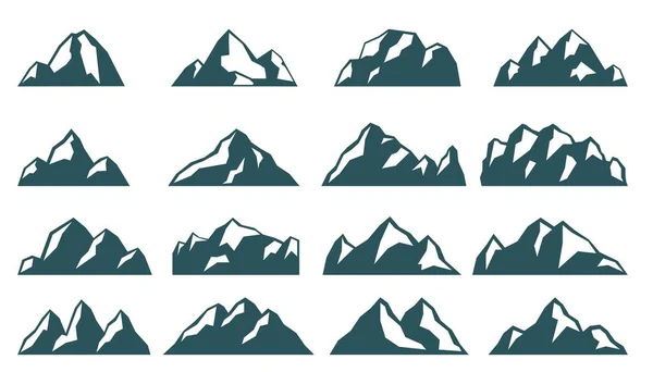 Mountain shapes. Rocky silhouette. Vector travel camp logo. — Stock Vector