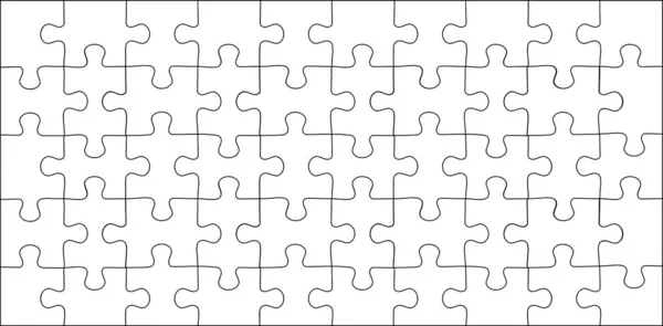 Jigsaw Puzzle grid sjabloon. Puzzels lege sjabloon of snijden richtlijnen. Klassieke mozaïek spelelement vector illustratie — Stockvector