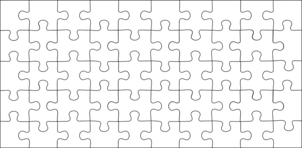 Jigsaw Puzzle grid sjabloon. Puzzels lege sjabloon of snijden richtlijnen. Klassieke mozaïek spelelement vector illustratie — Stockvector
