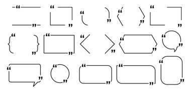 Alıntı kutusu çerçeveleri. Alıntı balonu. Vektör görüşü veya açıklama metni
