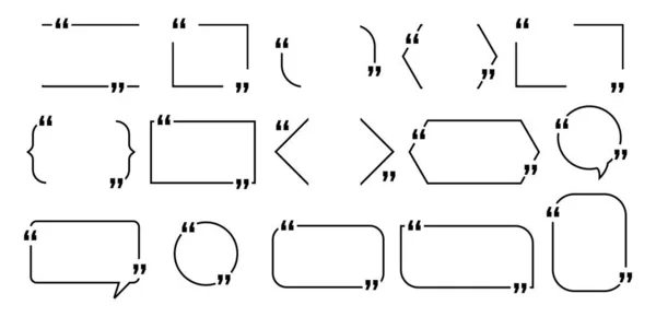 Citar marcos de caja. Burbuja de citas. Vector opinión o descripción caja de texto — Archivo Imágenes Vectoriales