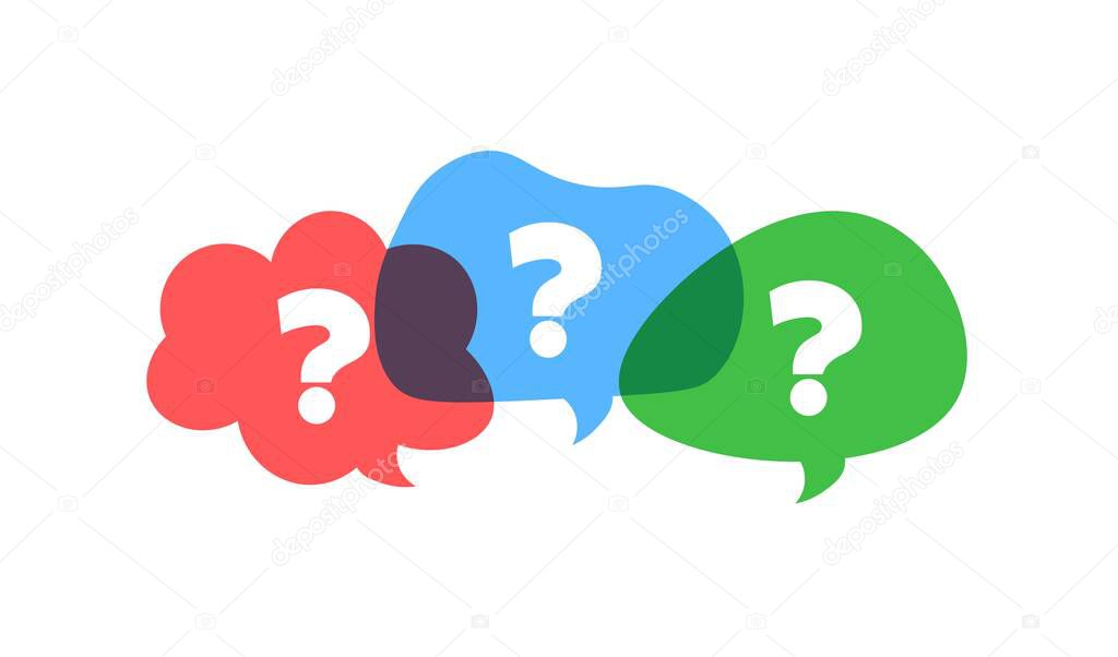 Question mark icon. Ask box logo. Vector bubbles.