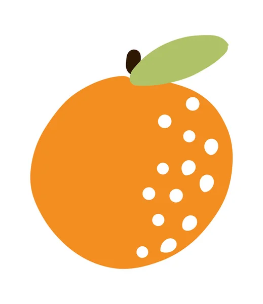 Orange fruit. Tropical doodle citrus. Vector exotic food icon — Stock Vector