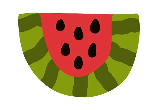 Watermelon. Doodle watermelon slice fruit. Vector exotic food icon — Image vectorielle