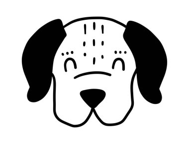 Güzel el çizimi köpek. Komik karalama köpeği. Vektör şirin çizgi film illüstrasyonu