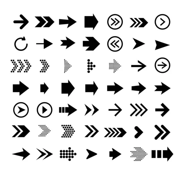 Arrows. Arrow direction signs. Set up pointer buttons. Vector collection — Stock Vector