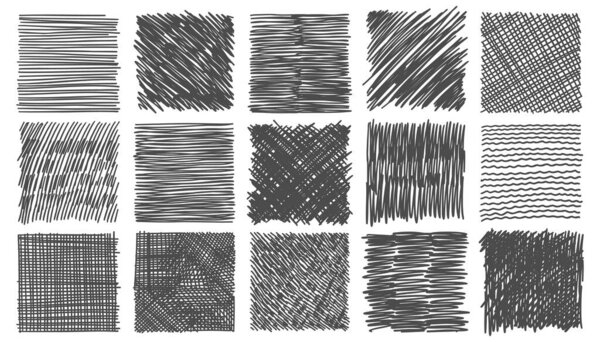 Хэтч клипарт. Скриббл рисунок текстуры карандаша. Круглая форма ручки для царапин