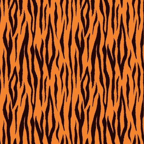 Тигр бесшовный рисунок. Бенгальская кошка оранжевое сафари. Векторное искусство кожи животных. — стоковый вектор