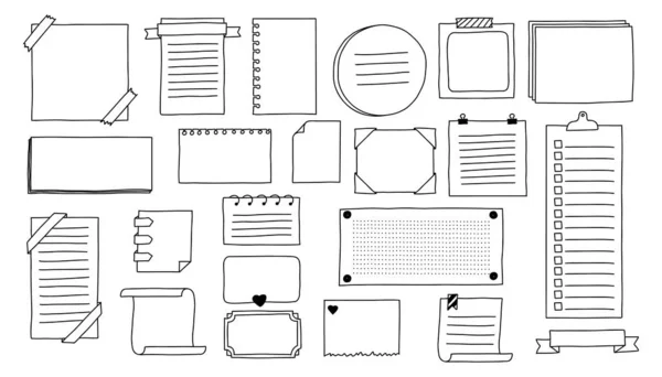 Kogeldagboek krabbel pictogrammen. Handgetekende etiketten en randen voor zuivel — Stockvector