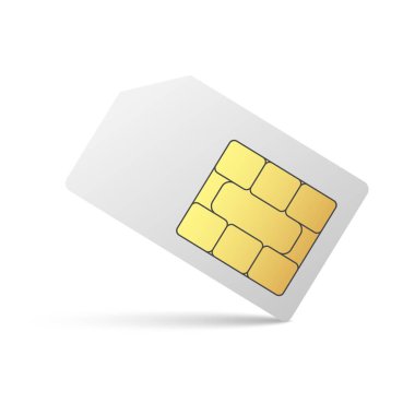 Sim kart vektör cep telefonu simgesi çipi. Vektör cep telefonu simkart ayarlandı