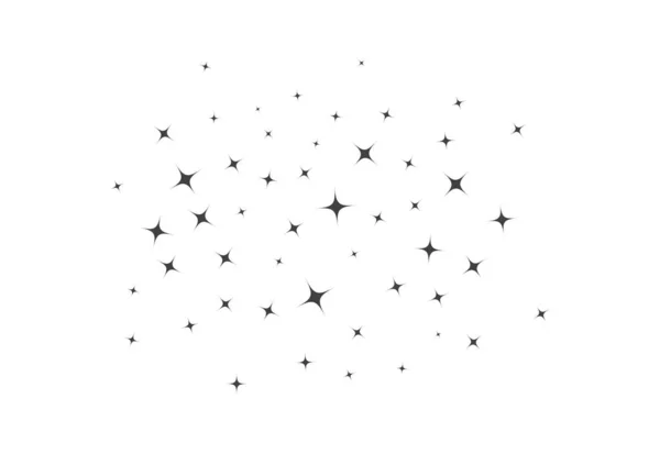 Brilla estrellas planas. Elementos vectoriales de polvo de estrellas brillantes. — Vector de stock