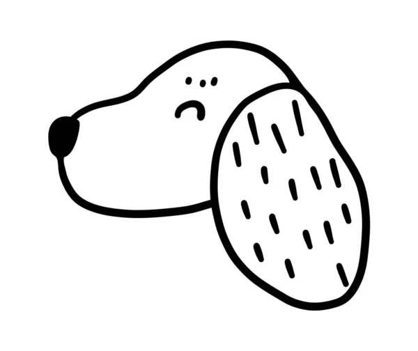 Lindo perro dibujado a mano. Divertido cachorro de garabato. Vector linda ilustración de dibujos animados — Vector de stock