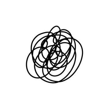 Complex set. Complicated way. Messy ball concept. Loading idea vector process