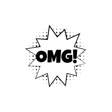 Aman Tanrım, retro çizgi roman konuşma balonu. Vektör çizgi film penceresi kabarcığı