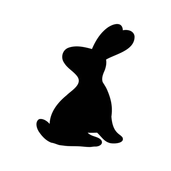 Paashaas Silhouet Schattig Cartoon Konijn Voor Wenskaart Sticker Vector Grappig — Stockvector