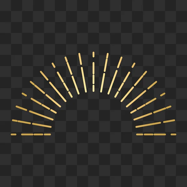 Circle Sunburst Znak Radiálního Zlata Vektorový Symbol Radiální Exploze — Stockový vektor