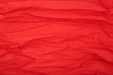 Kırmızı buruşmuş kağıt dokusu arkaplan ve metin için boşluk. Buruşuk ambalaj kağıdı arka planı. Yüksek çözünürlüklü metin şablonu kavramı