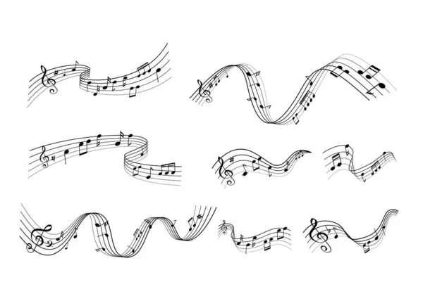 Güzel uçan müzik notaları