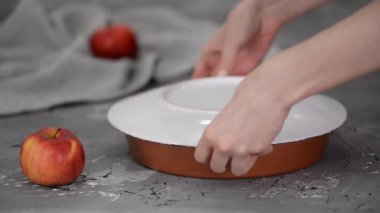 Taze pişmiş ev yapımı Apple Tarte Tatin..