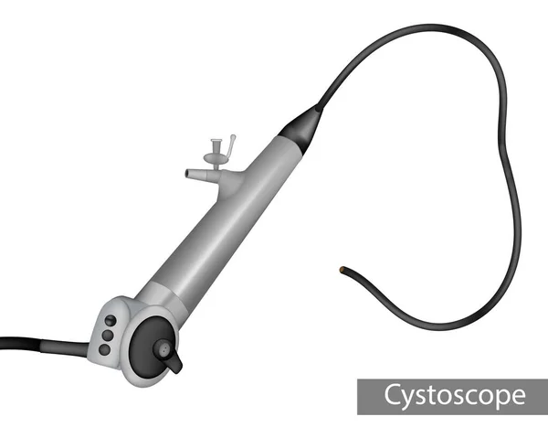 Cistoscópio rígido usado para exame da uretra proximal e ressecção transuretral. — Vetor de Stock