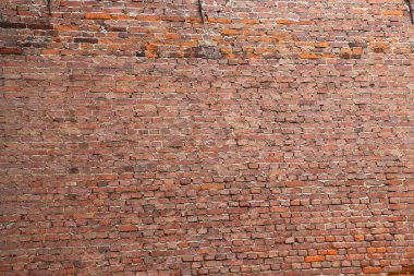 Kırmızı tuğlalı duvar. Eski tuğla duvar arka planı. grunge tuğla arkaplan dokusu