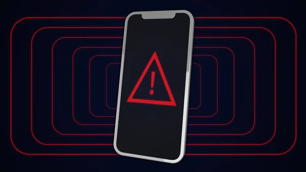 Современный Смартфон Красным Знаком Опасности Экране Ошибка Провал Цифрового Соединения Лицензионные Стоковые Изображения