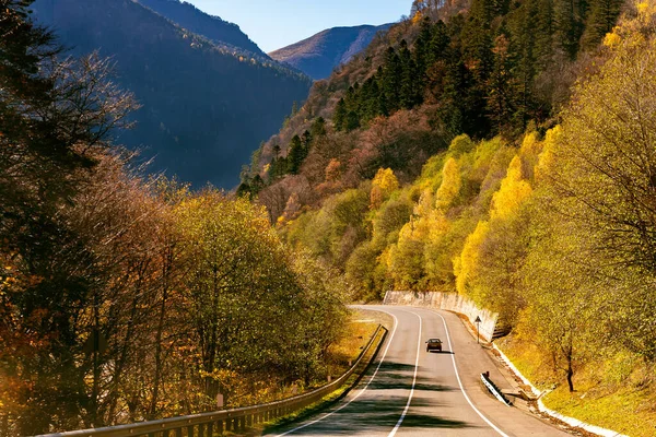 Mountain Road Autumn Arkhyz Karachay Cherkessia Russia — Stock Photo, Image