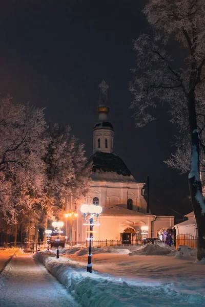 Vladimir Cidade Uma Noite Inverno — Fotografia de Stock