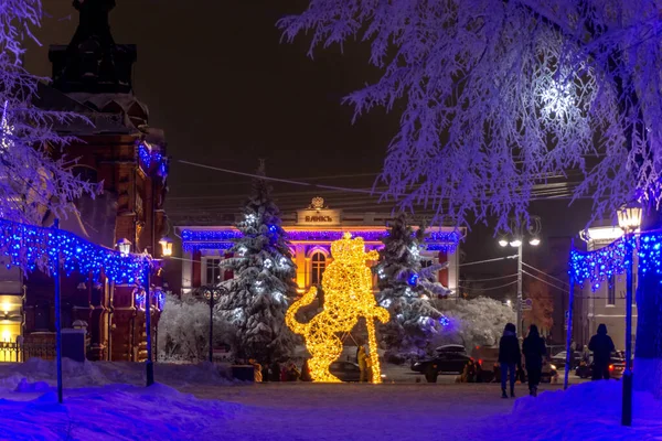 Vladimir Miasto Zimowy Wieczór — Zdjęcie stockowe